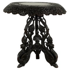 Antique Anglo Indian Carved Rosewood Table