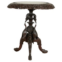 Antique Anglo Indian Carved Rosewood Table