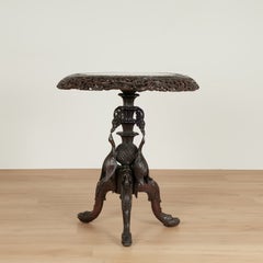 Antique Anglo Indian Carved Rosewood Table