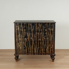 Antique English Chest of Drawers with Painted Bamboo Designs