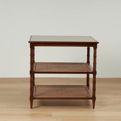 Pair of Vintage British Colonial Style Three Tiered Stands