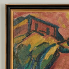 Dipinto espressionista di un paesaggio, firmato Peters