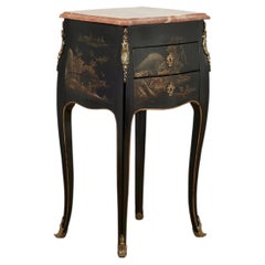 Antique French Louis XV Style Marble Top Chinoiserie Stand
