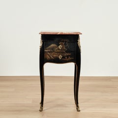 Antique French Louis XV Style Marble Top Chinoiserie Stand