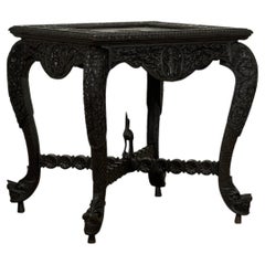 Antique Anglo Indian Carved Rosewood Table