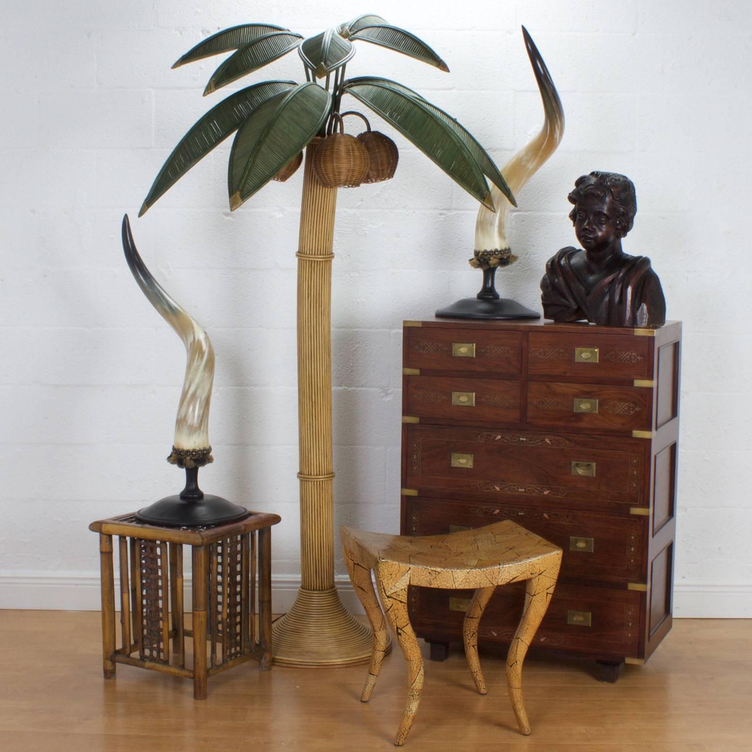 20th Century  Stylized Reed Palm Tree Floor Lamp