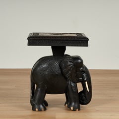 Pair of Antique Anglo Indian Stands or Tables with Elephants