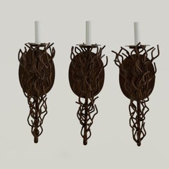 Set of Three Vintage Faux Coral Wall Sconces by Dana Creath Designs