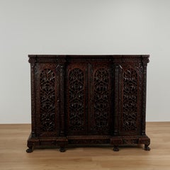 Antique Anglo Indian Ornate Sideboard or Cabinet