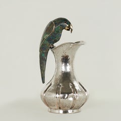Brocca vintage Los Castillo in argento placcato con pappagallo