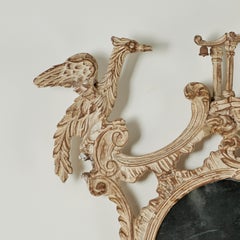 Espejo de pared italiano vintage de estilo chino Chippendale con forma de pagoda