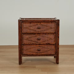 Par de soportes vintage de estilo colonial británico, de imitación de bambú y tela de hierba