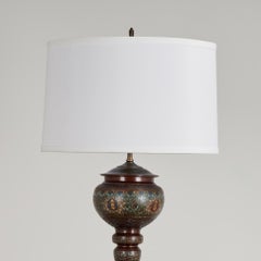 Antique Bronze Champleve Floor Lamp