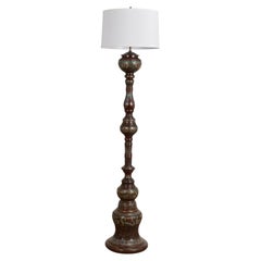 Antique Bronze Champleve Floor Lamp