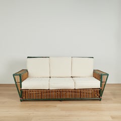 Set da quattro pezzi di mobili da veranda in rattan in stile Art Déco