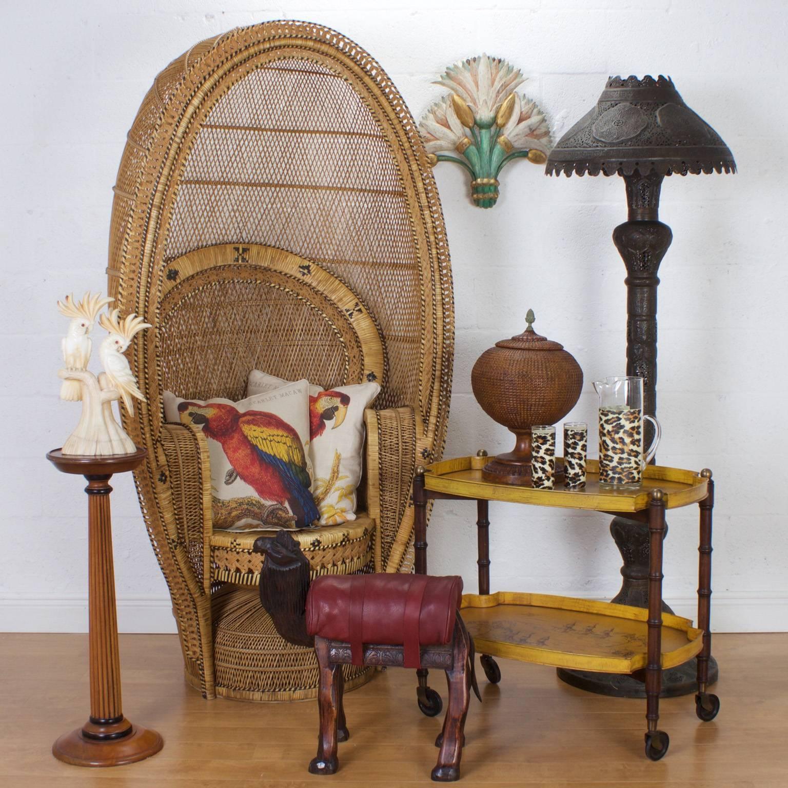 Vintage Rattan Peacock Chair 1