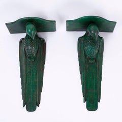 Pair of Vintage Anglo Indian Bird Wall Brackets