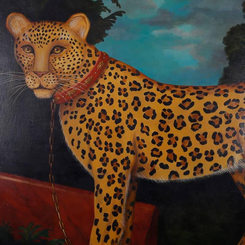 20th Century Oil Painting on Canvas of a Leopard by William Skilling