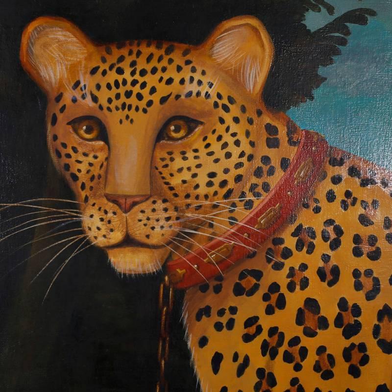 Oil Painting on Canvas of a Leopard by William Skilling 1
