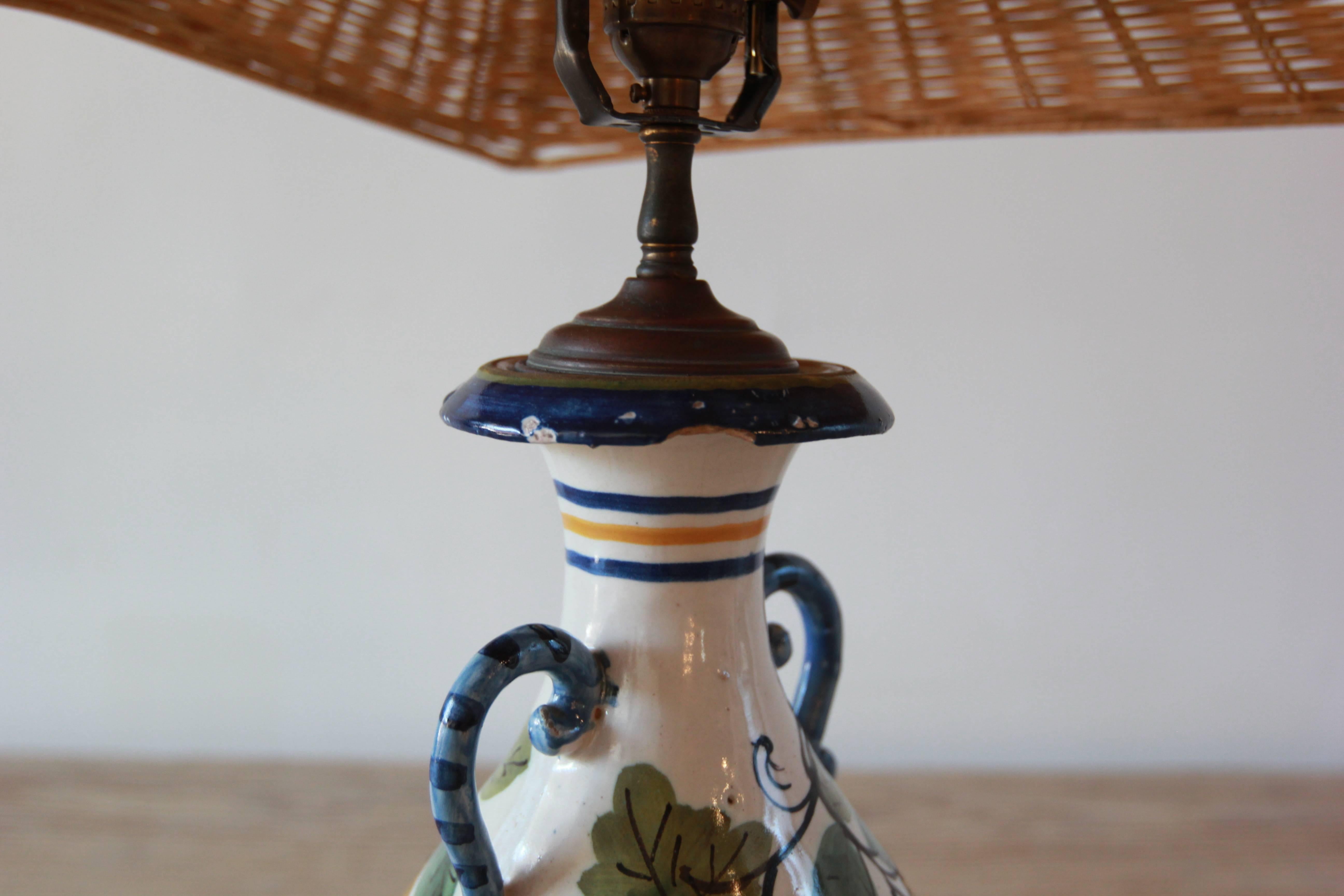 20th Century Italian Hand-Painted Table Lamp