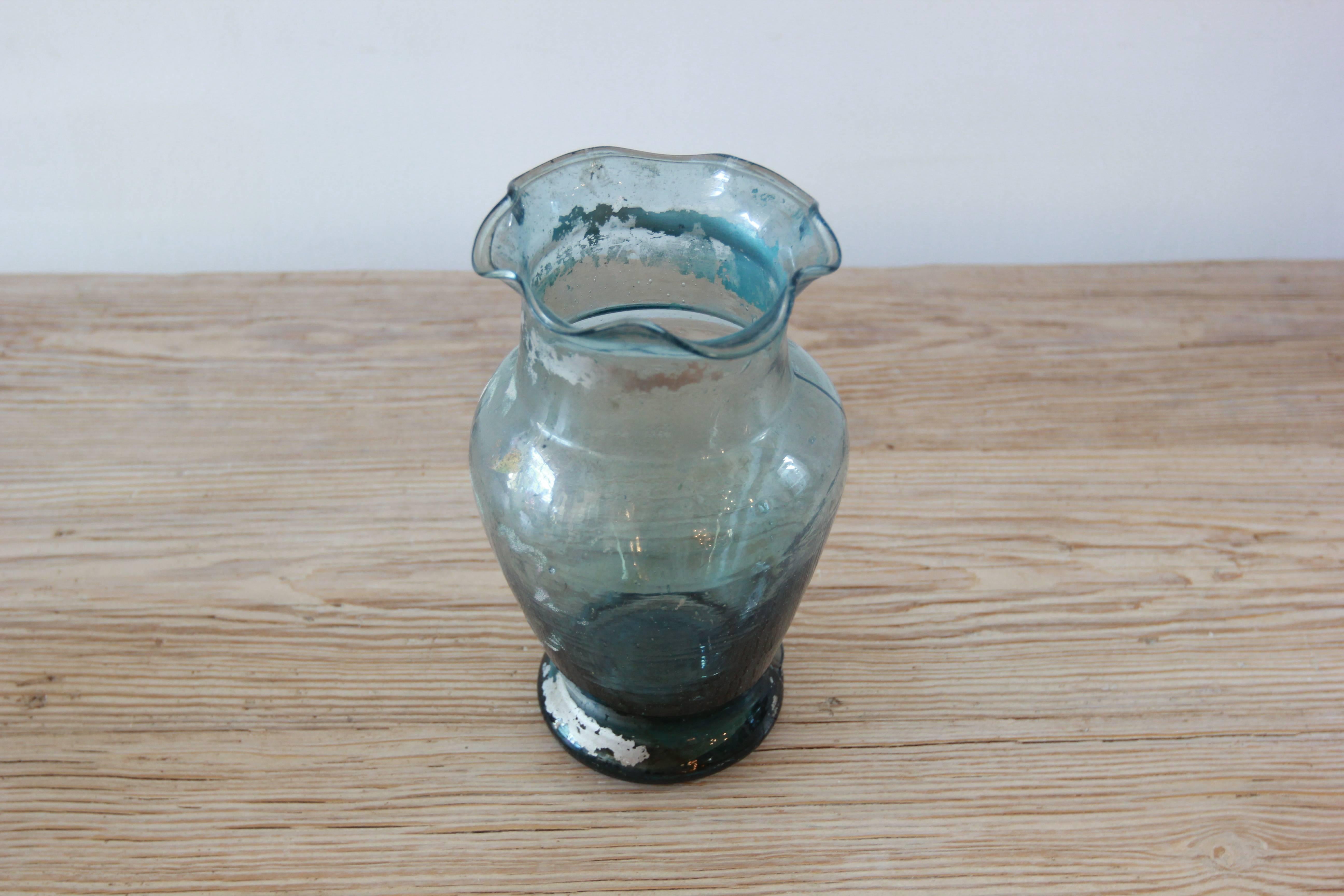 Folk Art Vintage Mexican Glass Vases 