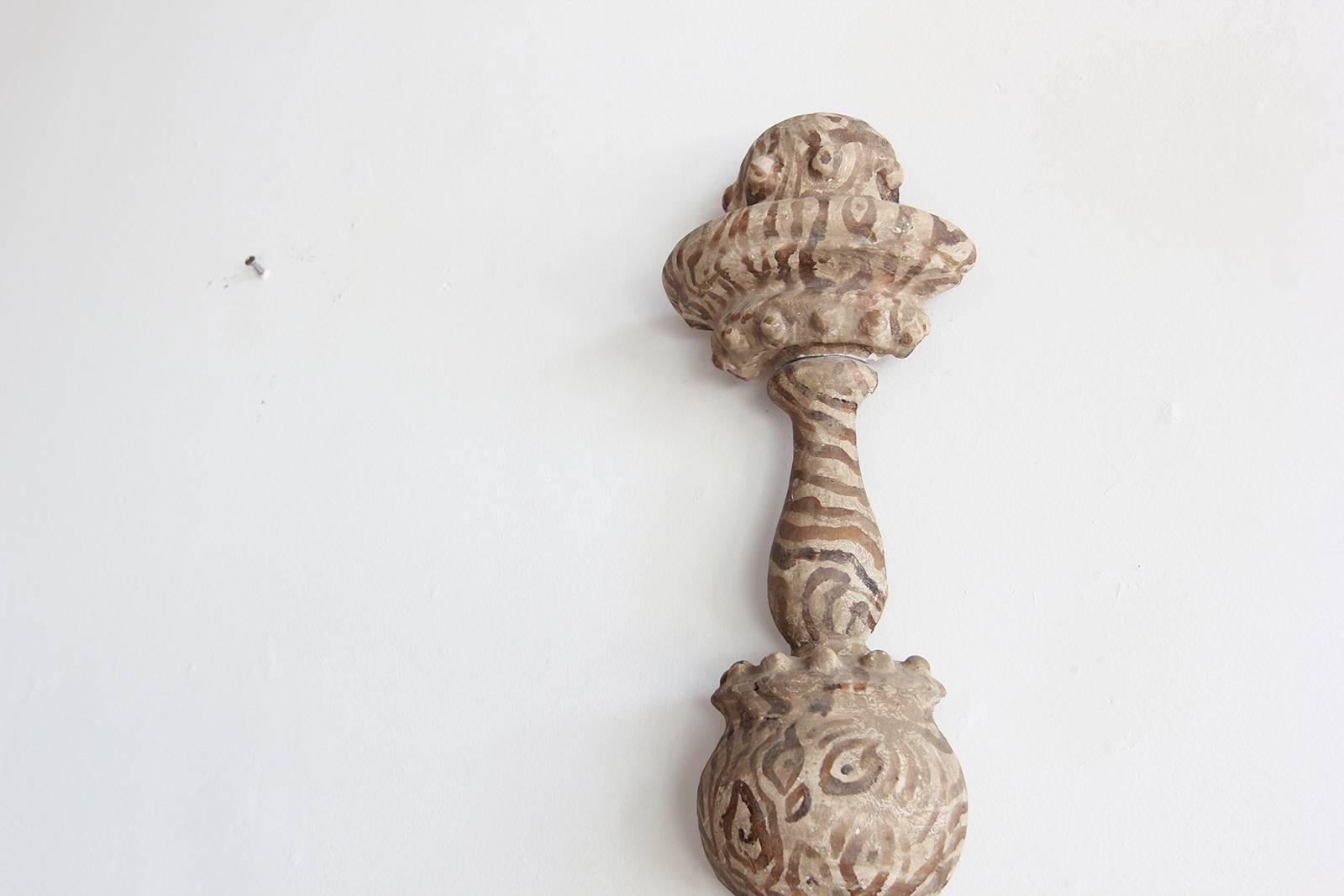 20th Century Rococo Style Wood Painted Candelabra Sconce