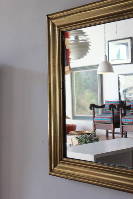 Long Brass Rectangular Mirror at 1stDibs