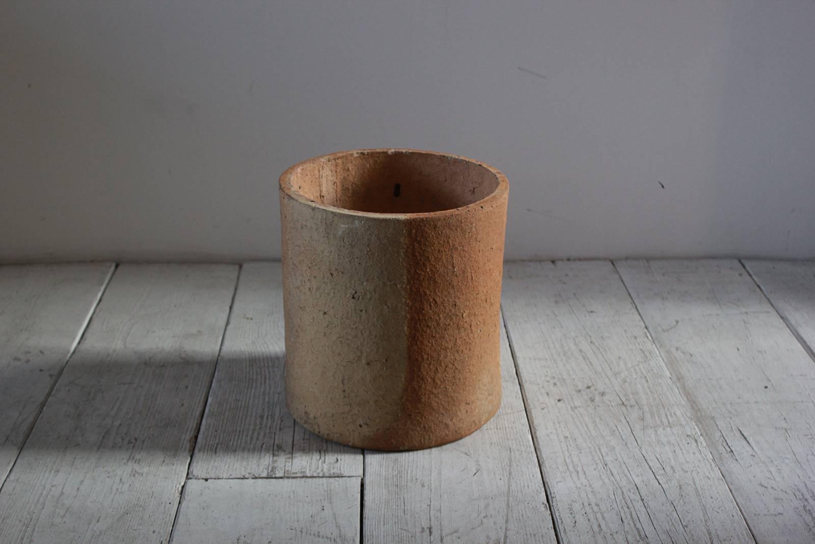 Rustic Round Cylindrical Cement Planter