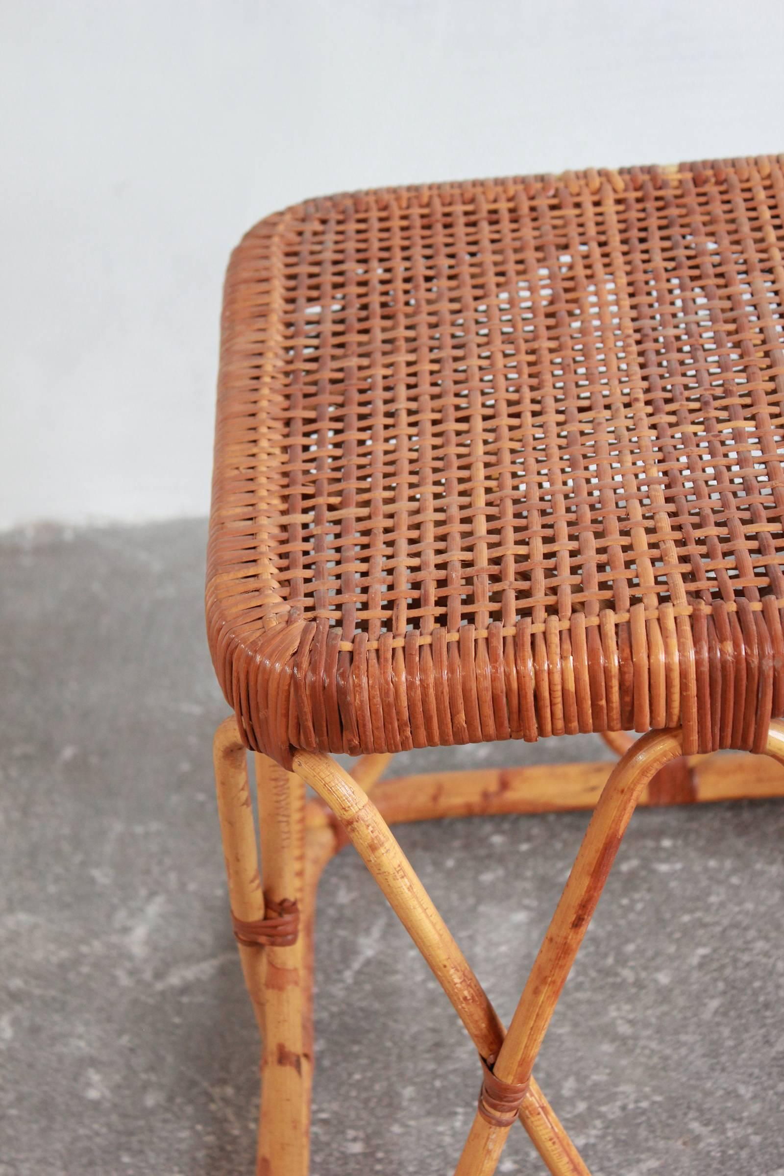 Pair of Square Wicker Nesting Tables 3