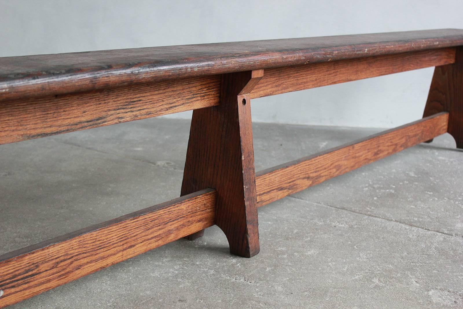 Long Rustic Bench with Middle Leg 1