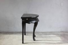 Black Lacquered British Four Legged Demilune
