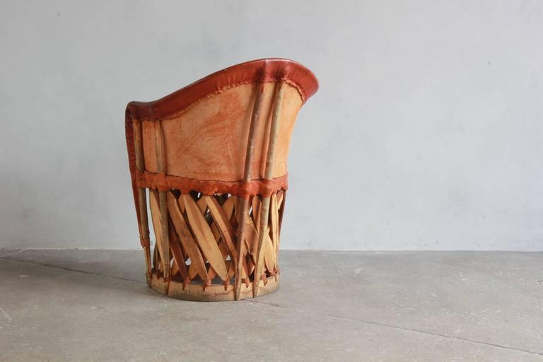 Set of Four Mexican Equipale Wood and Leather Chairs at 1stDibs