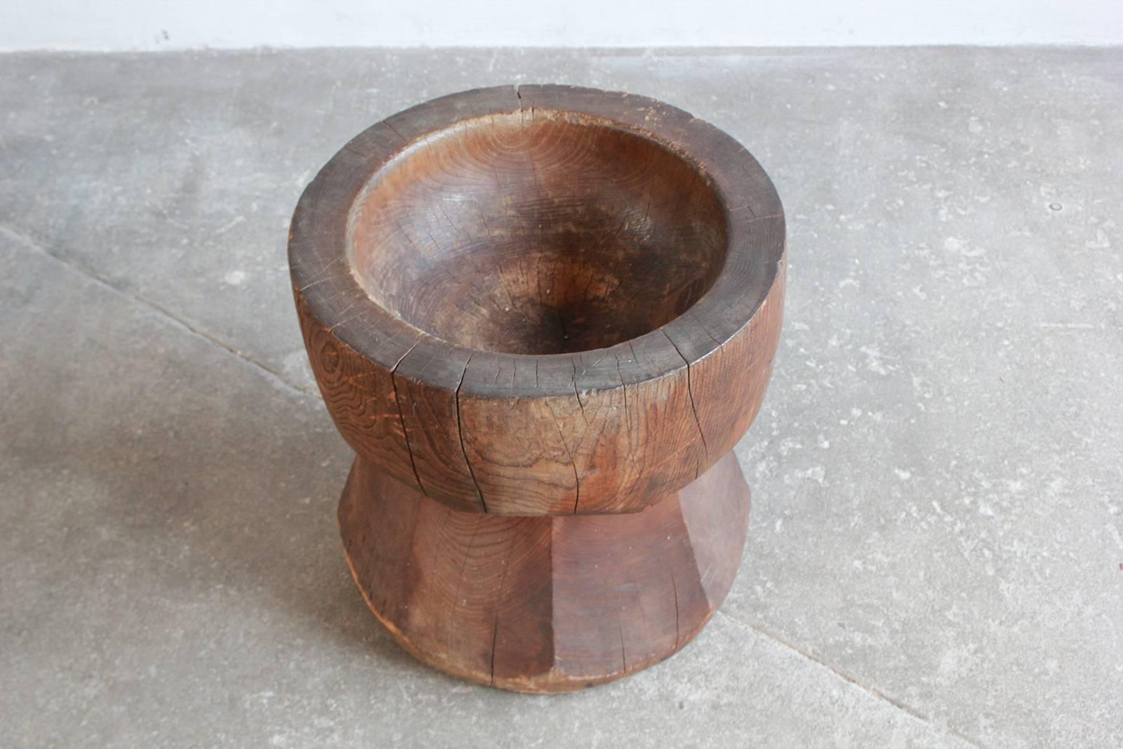 20th Century Large Solid Wood Mortar