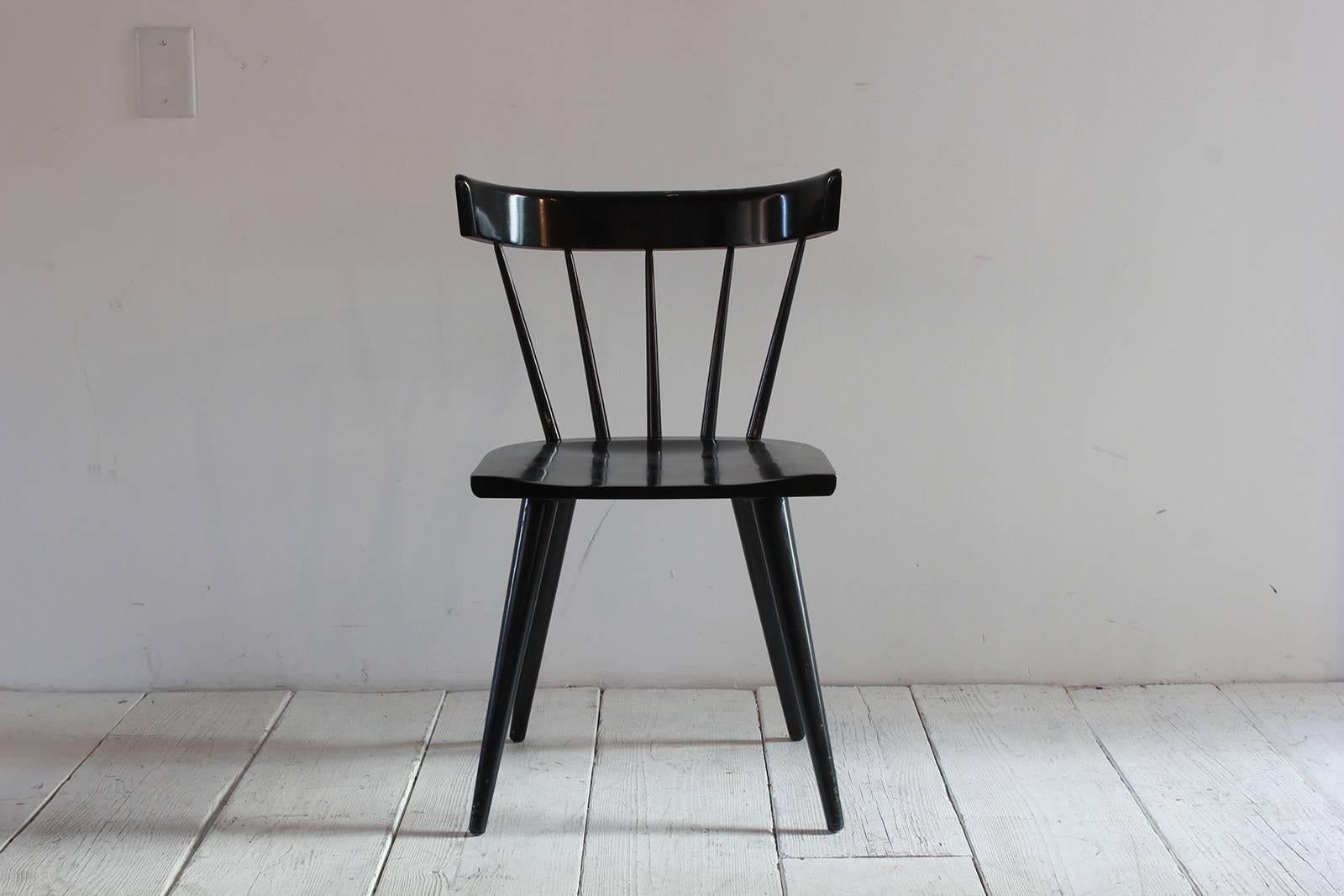 Paul McCobb black painted spindle chair.