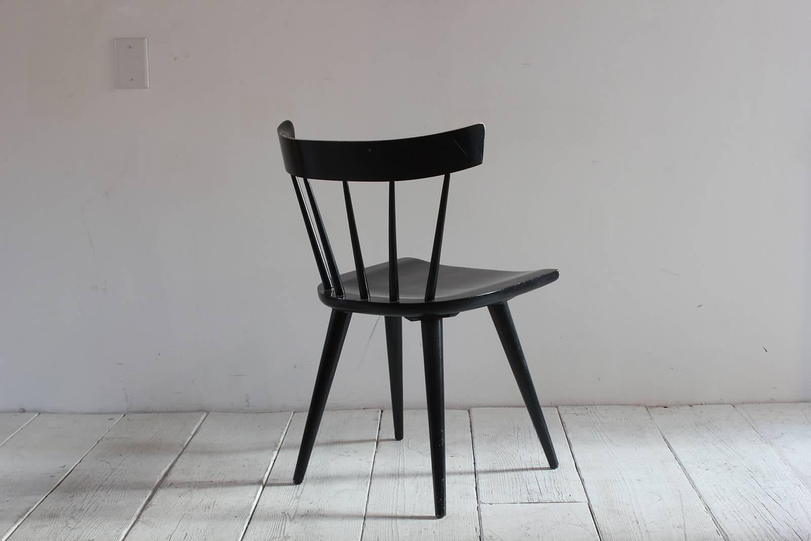 Mid-Century Modern Paul McCobb Black Painted Spindle Chair