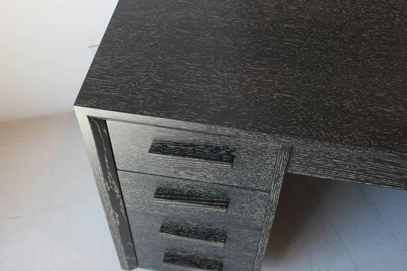 Black Cerused Nine Drawer Desk 5