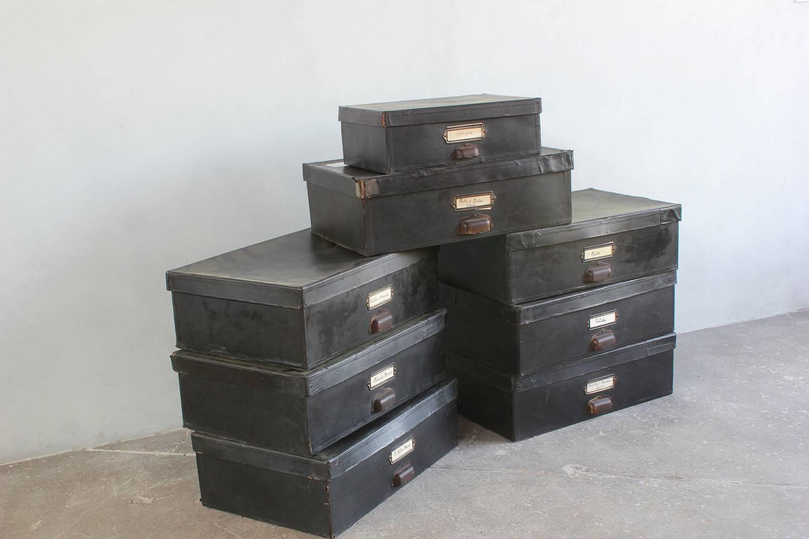 Black Boudoir Boxes In Distressed Condition In Los Angeles, CA