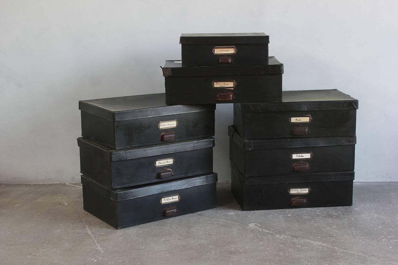 Early 20th Century Black Boudoir Boxes
