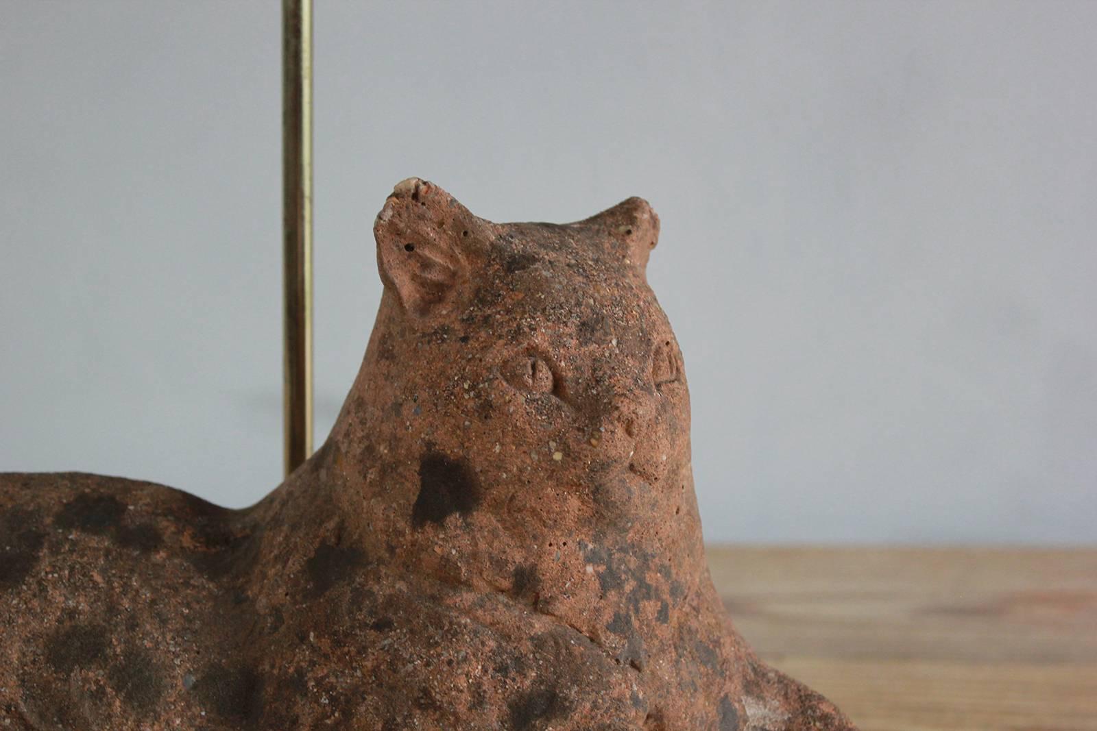 Stone Cat Lamp from France 1