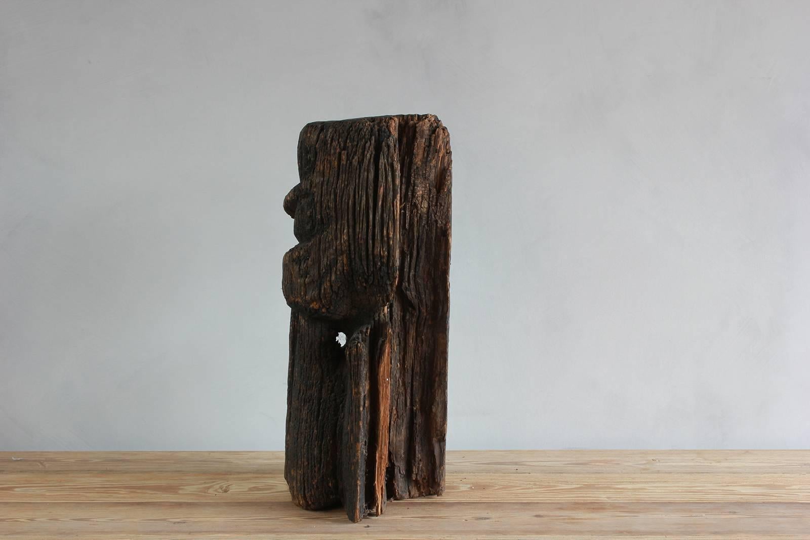 Sogi style charred figural wooden sculpture.