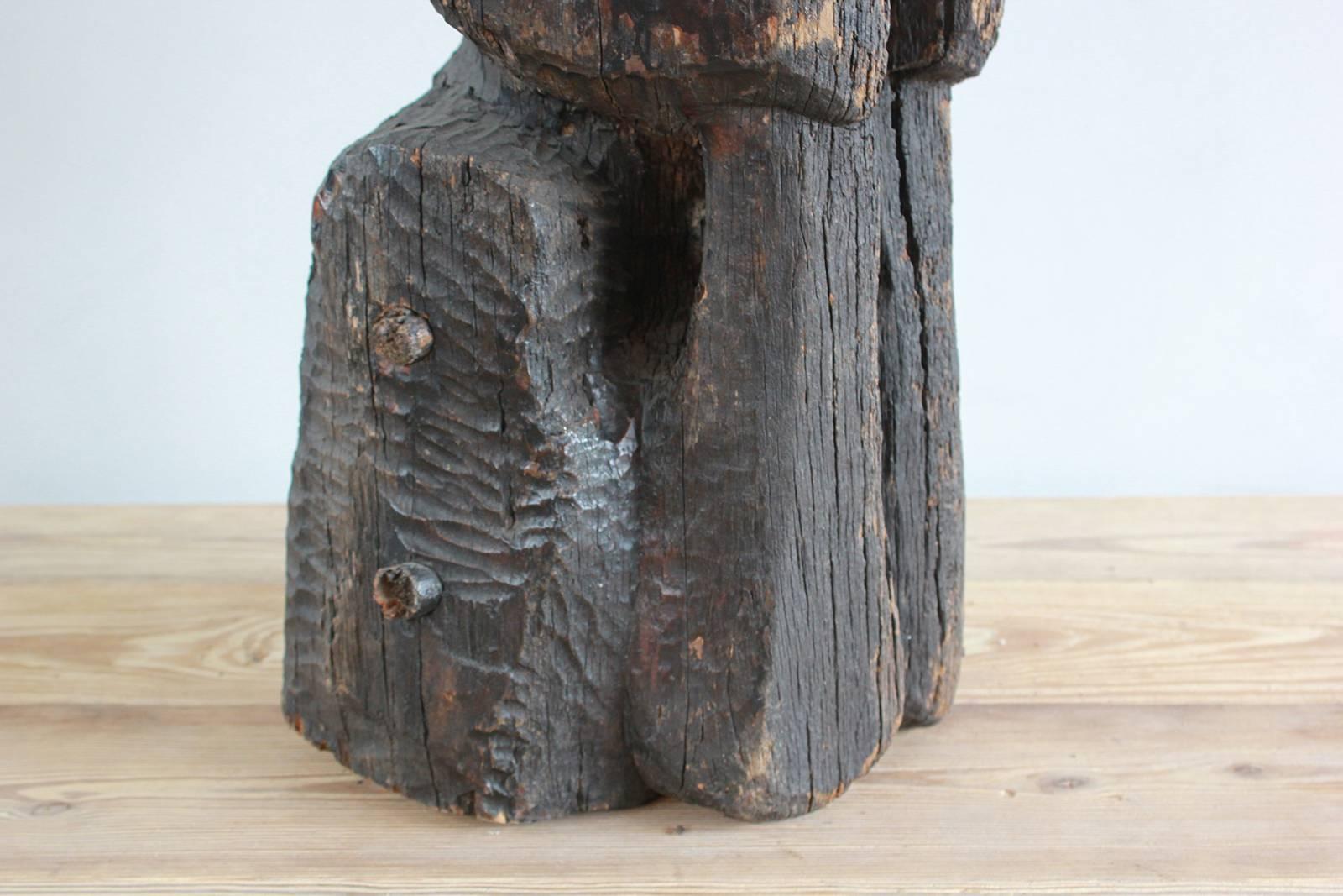 Sogi Style Charred Figural Wooden Sculpture 3