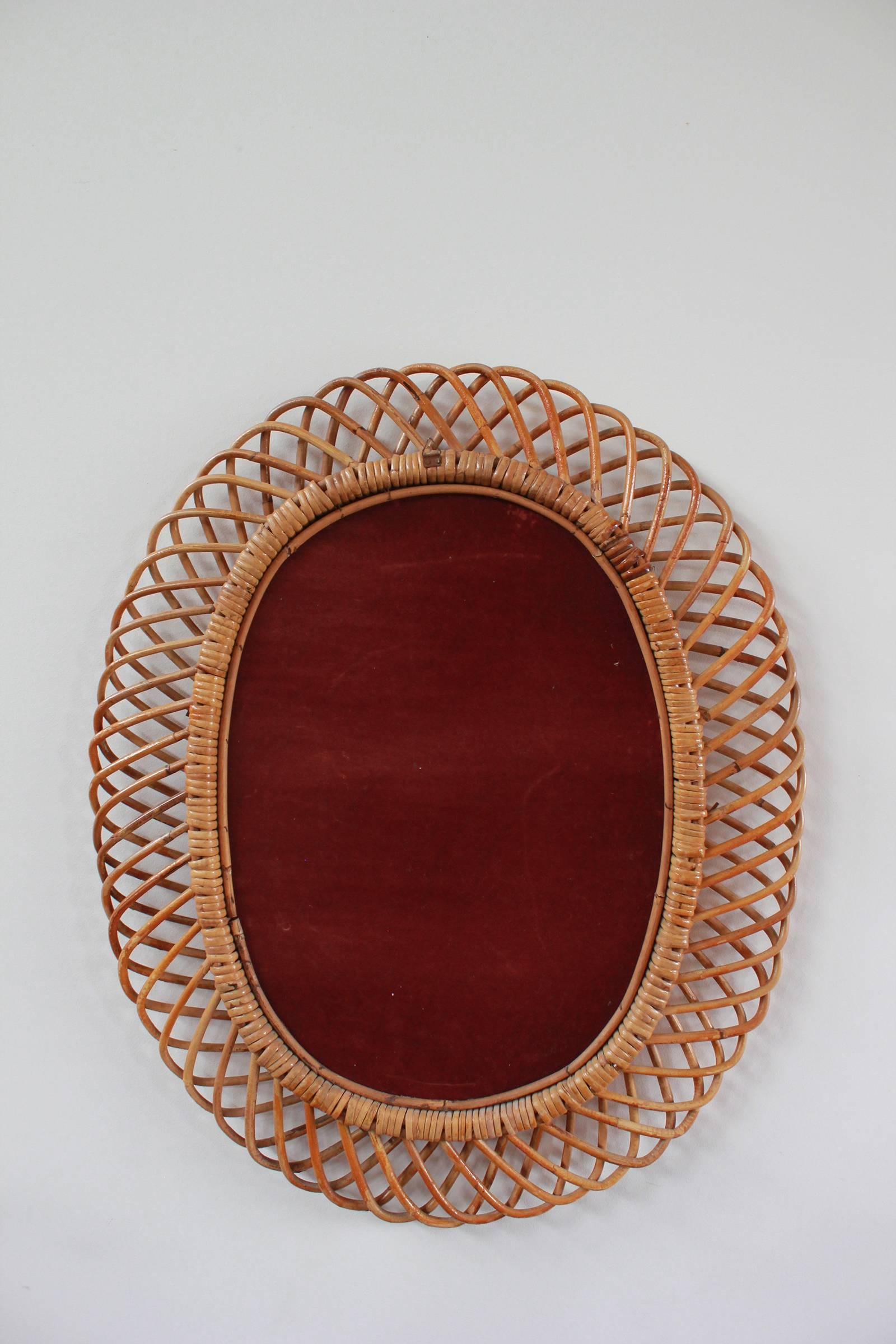 Oval Intricate French Wicker Mirror 1