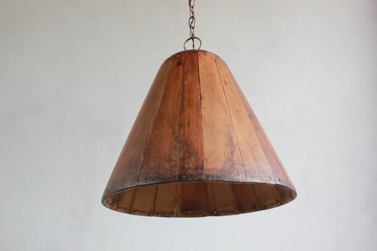 Wooden Rustic Pendant at 1stdibs