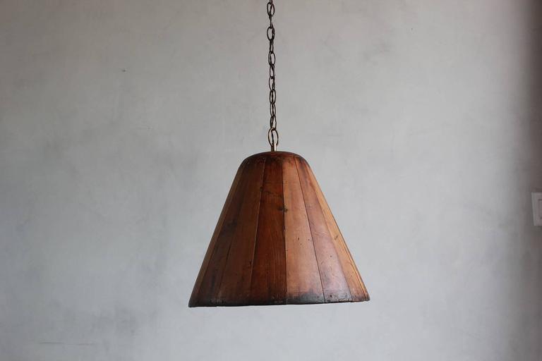 Wooden Rustic Pendant at 1stdibs