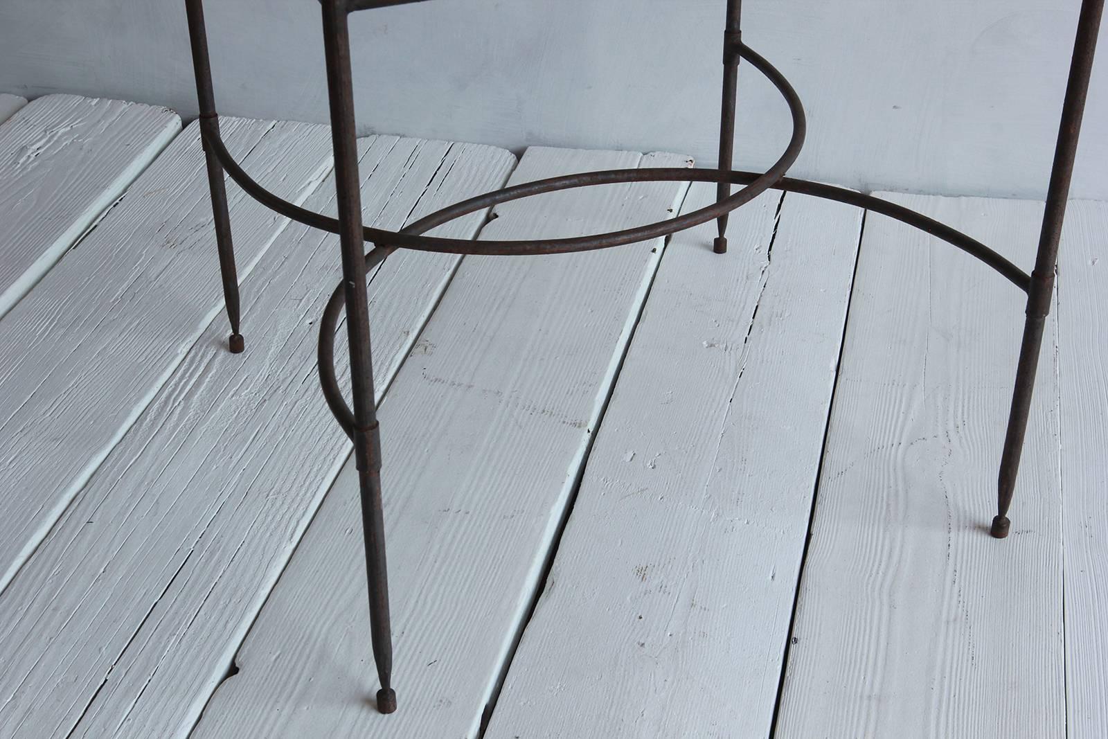 Tall Iron and Glass Table 2