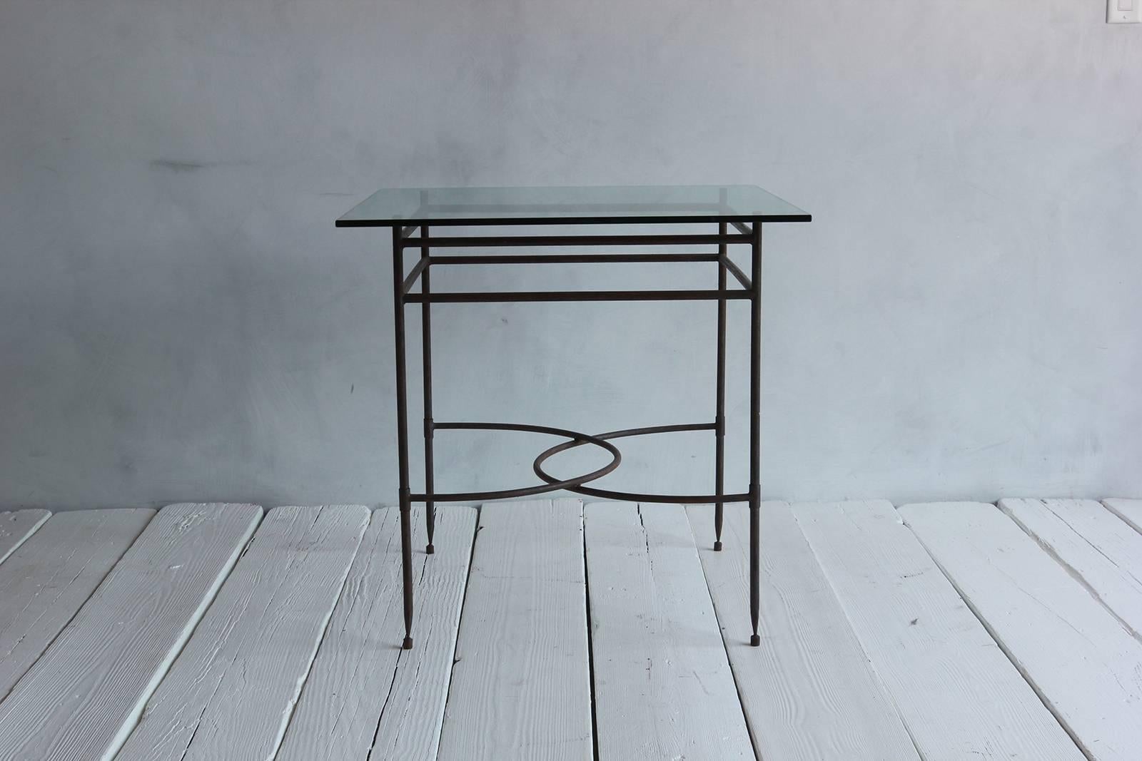 Tall Iron and Glass Table 3