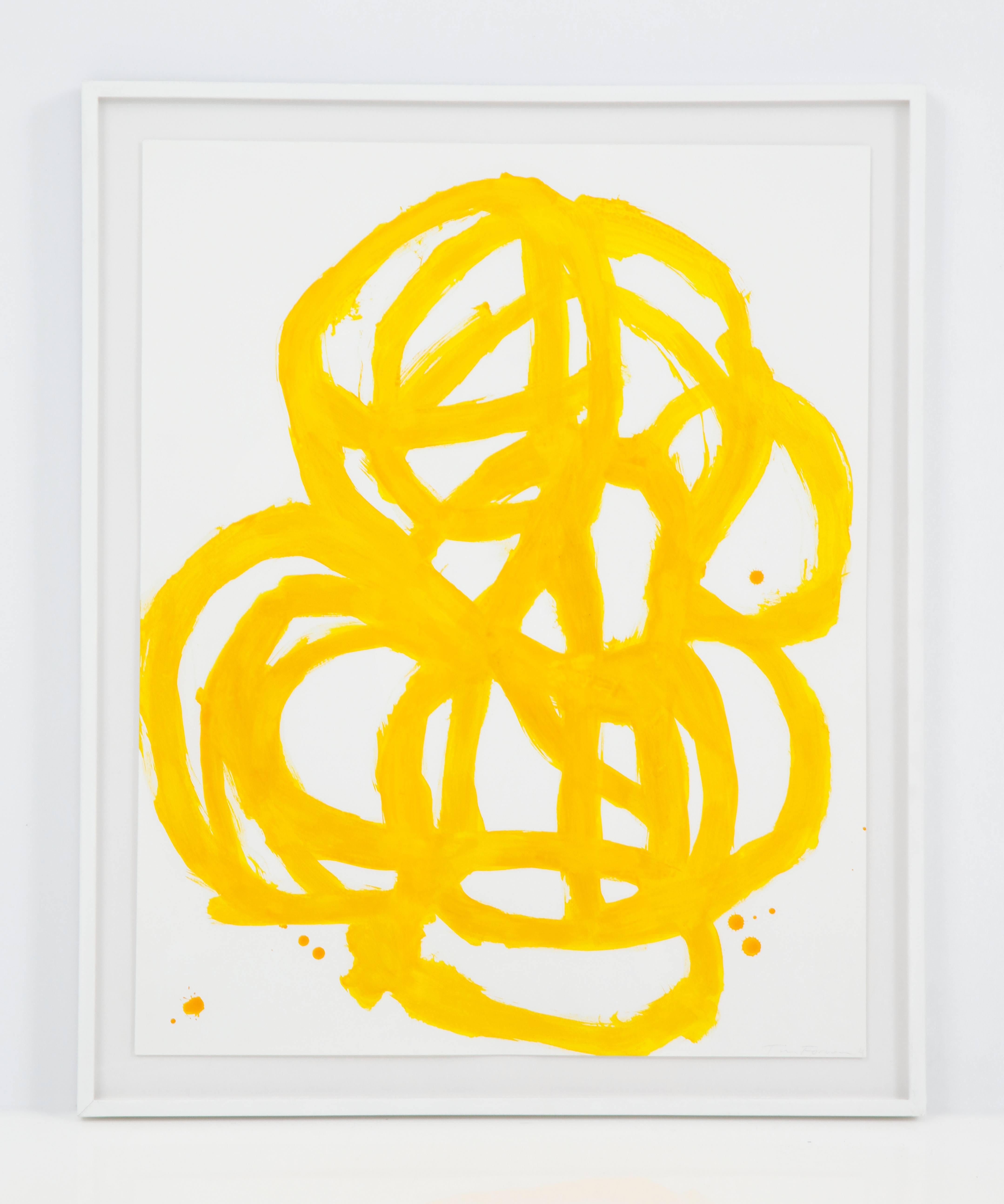 Contemporary Tim Forcum Original Framed Yellow Abstract
