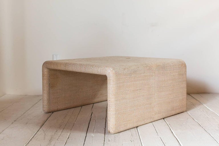 Lacquered Linen Waterfall Cocktail Table at 1stdibs