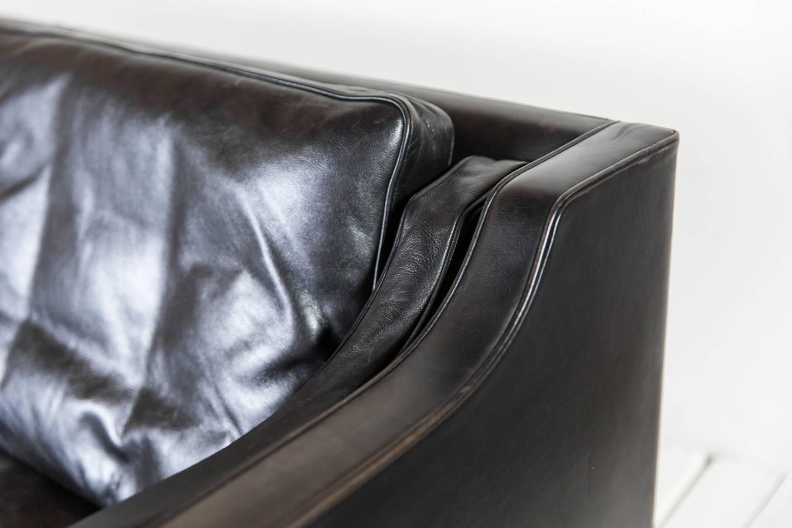 Black Leather Borge Mogensen Style Sofa 3