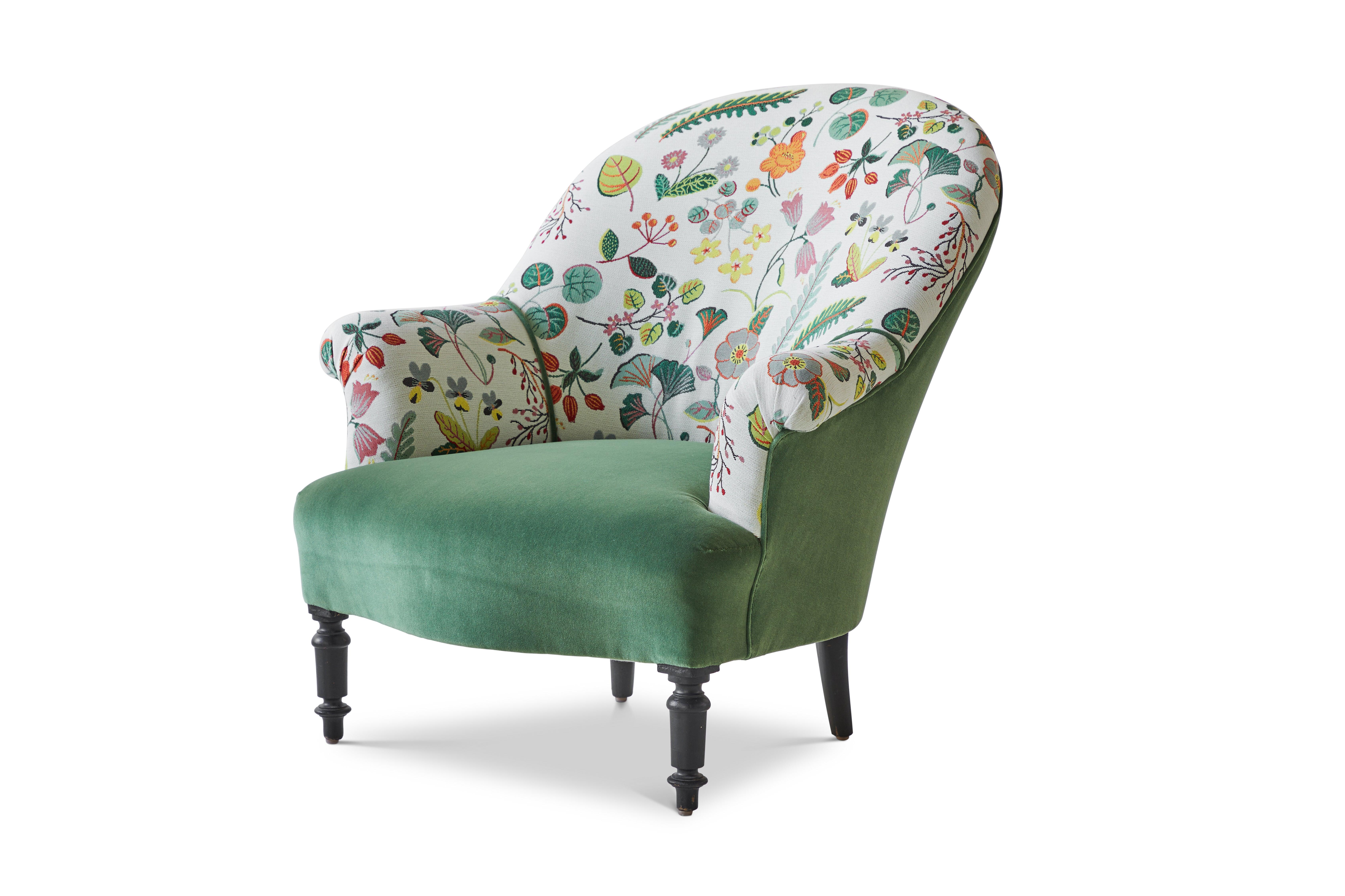 floral fabric armchairs